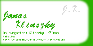 janos klinszky business card